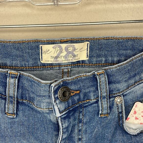 Free People We The Free Great Heights Frayed Hem Skinny Jeans Denim Pants 28 - Picture 4 of 9